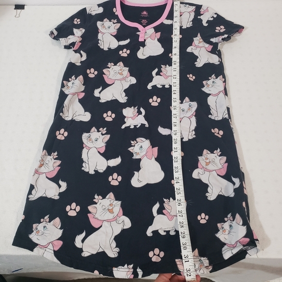 DISNEY Womens Size Extra Small Black Pink Aristocats Short Sleeve Sleep Shirt - Picture 7 of 9